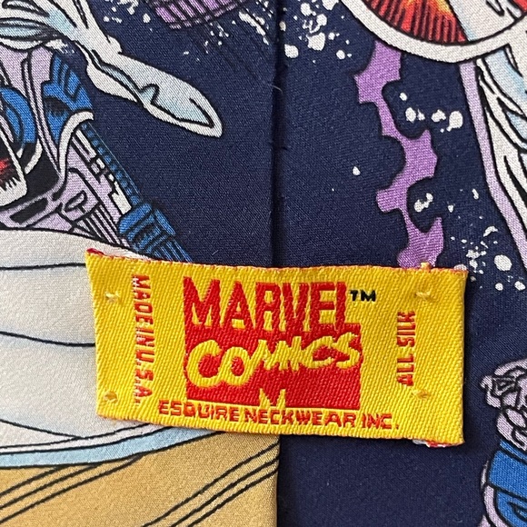 Silver Surfer necktie men's Marvel Comics USA 100% Silk 56 x 4 inches NWT Tie - Picture 4 of 4